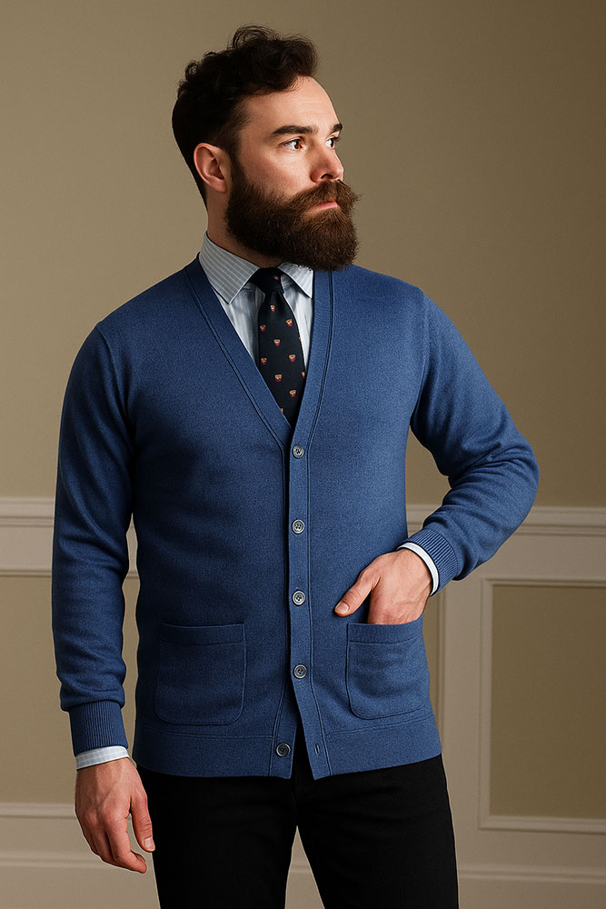 William Lockie Oxton Cashmere Cardigan – 1-Ply, Scottish Made